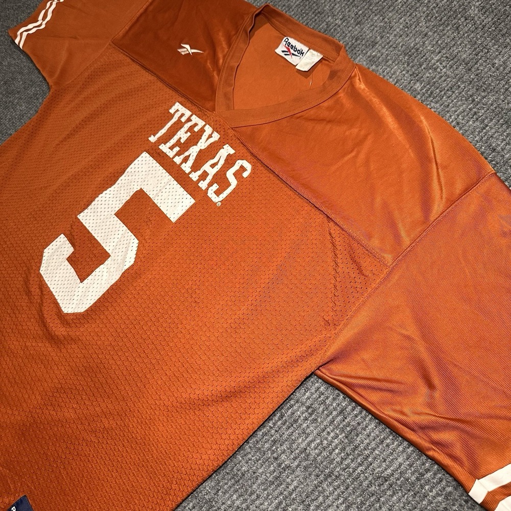 Vintage‎ Texas Longhorns UT Reebok Jersey Adult 2XL #5 Football NCAA Burnt Org